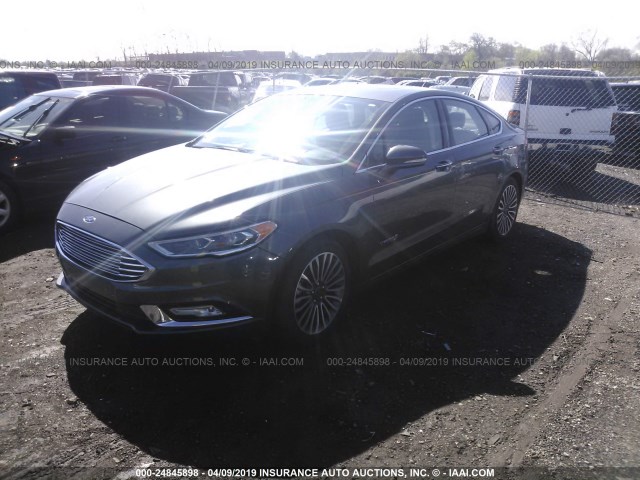 3FA6P0RU6HR323207 - 2017 FORD FUSION TITANIUM HEV GRAY photo 2