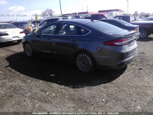 3FA6P0RU6HR323207 - 2017 FORD FUSION TITANIUM HEV GRAY photo 3