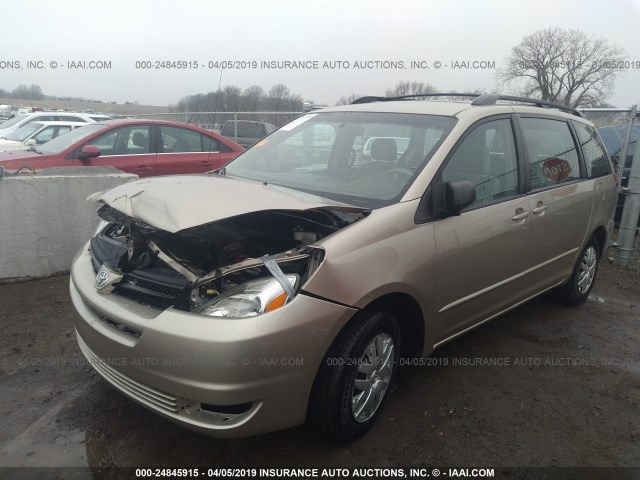 5TDZA23C05S286863 - 2005 TOYOTA SIENNA CE/LE GOLD photo 2