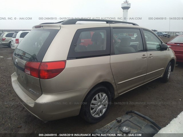 5TDZA23C05S286863 - 2005 TOYOTA SIENNA CE/LE GOLD photo 4