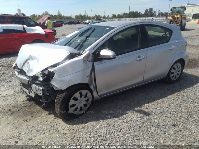 JTDKDTB3XD1537156 - 2013 TOYOTA PRIUS C SILVER photo 2