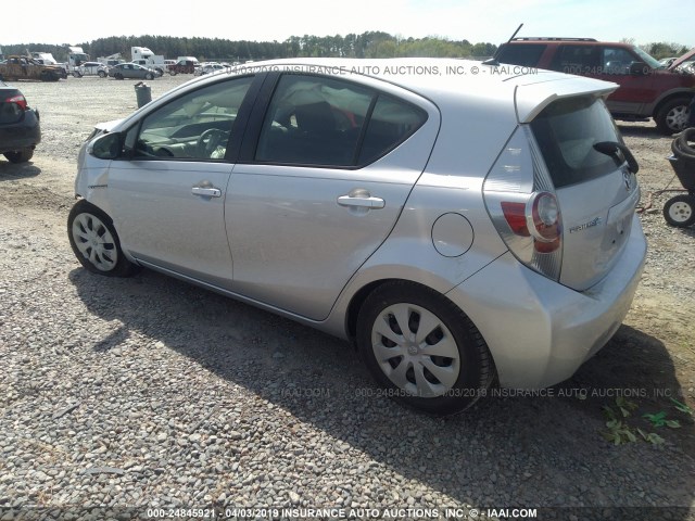 JTDKDTB3XD1537156 - 2013 TOYOTA PRIUS C SILVER photo 3