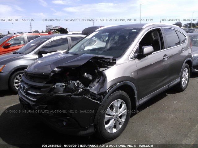 5J6RM3H74CL035779 - 2012 HONDA CR-V EXL BROWN photo 2