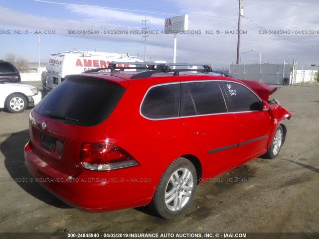 3VWPL8AJ4BM675407 - 2011 VOLKSWAGEN JETTA TDI RED photo 4