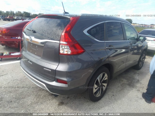 5J6RM3H9XGL017942 - 2016 HONDA CR-V TOURING GRAY photo 4