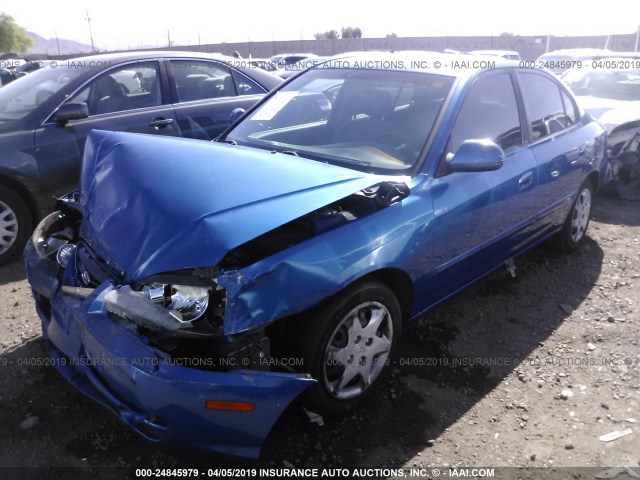 KMHDN46D55U120229 - 2005 HYUNDAI ELANTRA GLS/GT BLUE photo 2