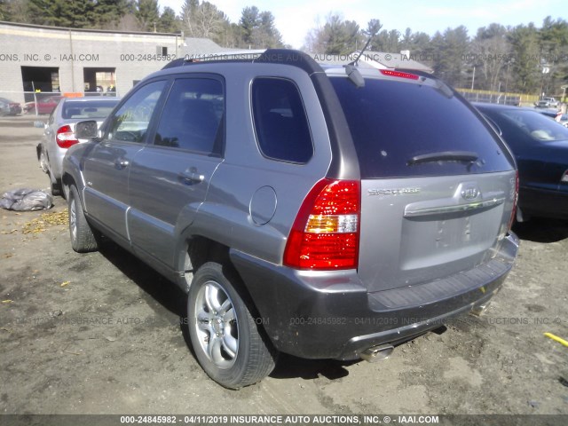 KNDJE723887475162 - 2008 KIA SPORTAGE EX/LX GRAY photo 3