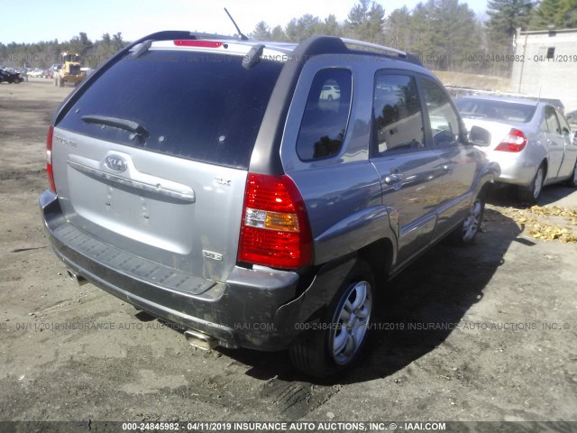 KNDJE723887475162 - 2008 KIA SPORTAGE EX/LX GRAY photo 4