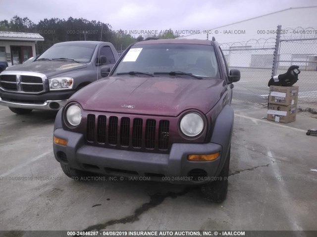 1J4GK48K23W531881 - 2003 JEEP LIBERTY SPORT/FREEDOM BURGUNDY photo 6