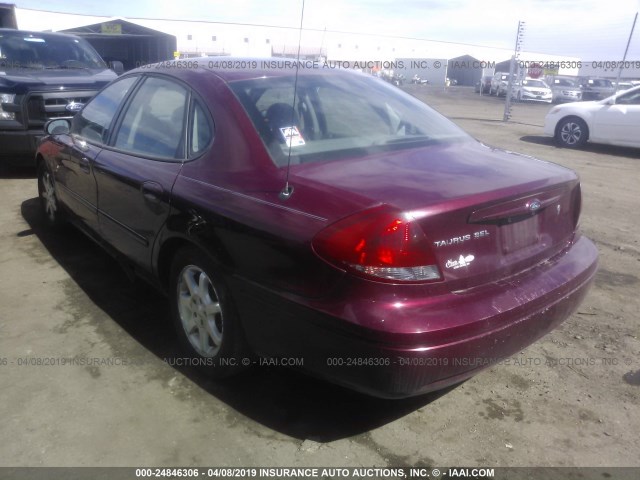 1FAFP56U86A122028 - 2006 FORD TAURUS SEL RED photo 3