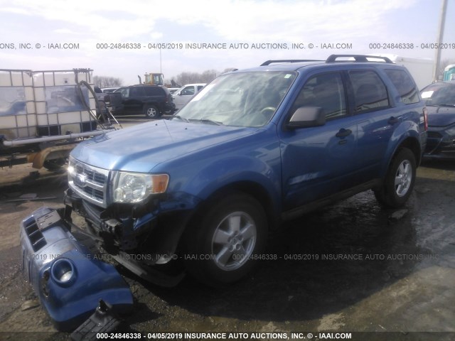 1FMCU03709KA26184 - 2009 FORD ESCAPE XLT BLUE photo 2