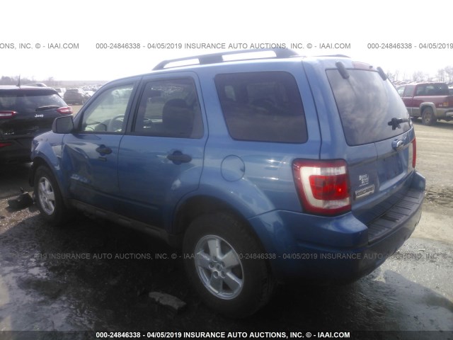 1FMCU03709KA26184 - 2009 FORD ESCAPE XLT BLUE photo 3