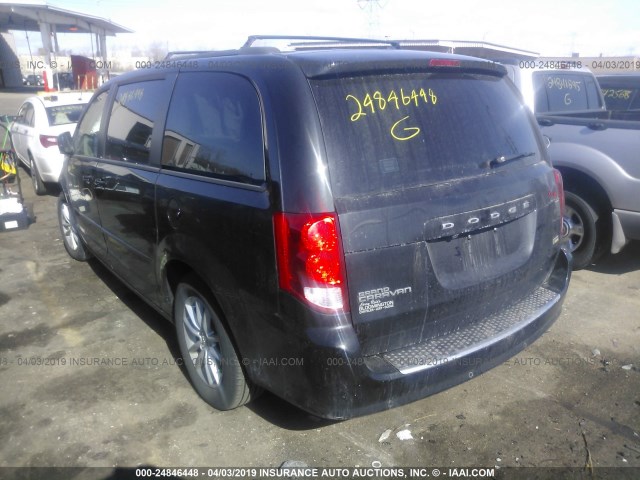 2C4RDGCG5DR820809 - 2013 DODGE GRAND CARAVAN SXT BLACK photo 3