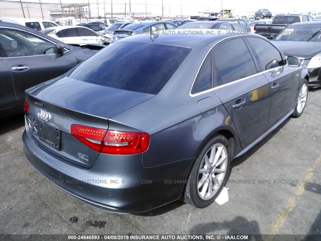 WAUFFAFL0FN025439 - 2015 AUDI A4 PREMIUM PLUS GRAY photo 4