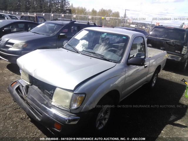 4TANL42N2YZ660296 - 2000 TOYOTA TACOMA SILVER photo 2