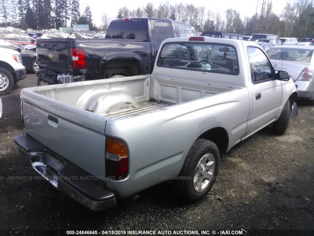 4TANL42N2YZ660296 - 2000 TOYOTA TACOMA SILVER photo 4