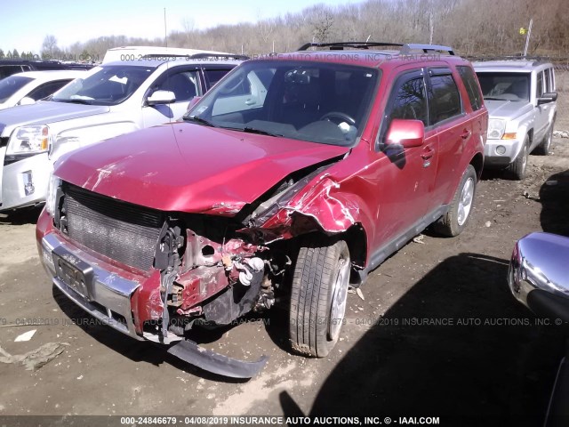 1FMCU0EG4BKA91283 - 2011 FORD ESCAPE LIMITED RED photo 2