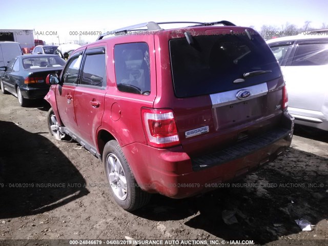 1FMCU0EG4BKA91283 - 2011 FORD ESCAPE LIMITED RED photo 3