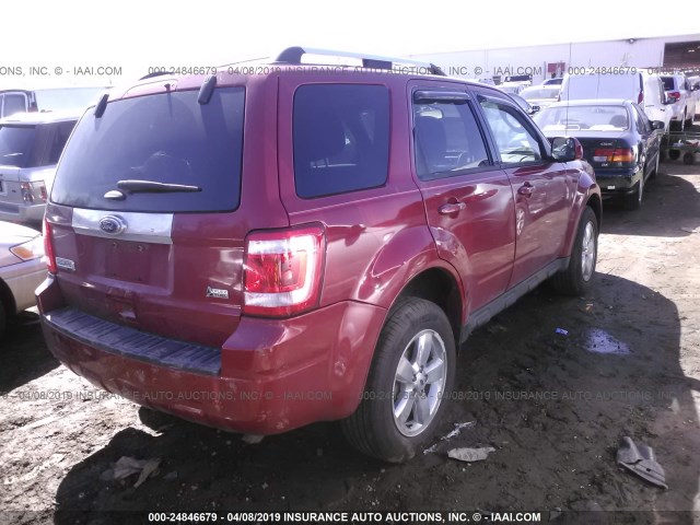 1FMCU0EG4BKA91283 - 2011 FORD ESCAPE LIMITED RED photo 4