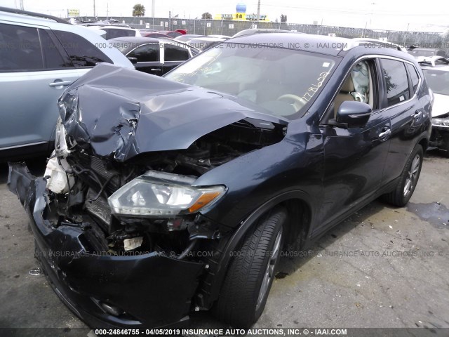 5N1AT2MT7EC778602 - 2014 NISSAN ROGUE S/SL/SV GRAY photo 2