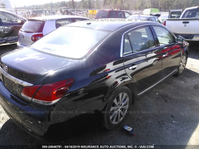 4T1BK3DBXBU398356 - 2011 TOYOTA AVALON LIMITED BLACK photo 4