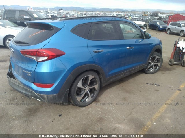 KM8J3CA25GU115513 - 2016 HYUNDAI TUCSON LIMITED/SPORT AND ECO/SE BLUE photo 4