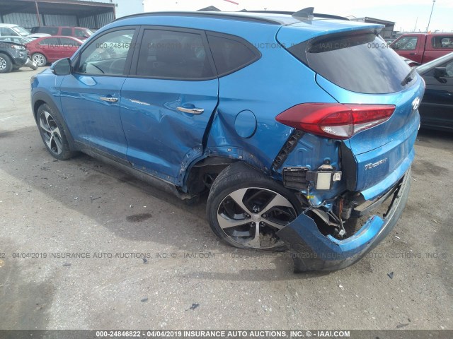 KM8J3CA25GU115513 - 2016 HYUNDAI TUCSON LIMITED/SPORT AND ECO/SE BLUE photo 6