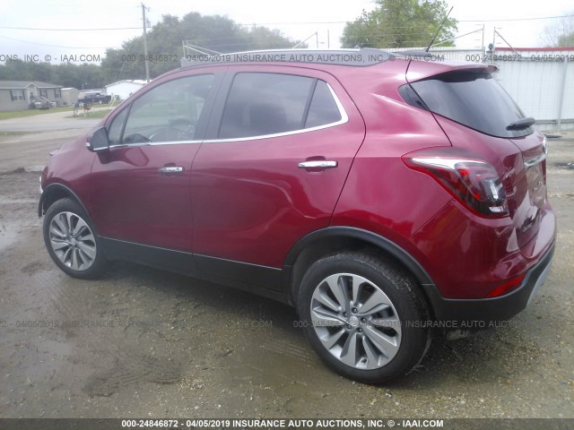 KL4CJASBXKB773302 - 2019 BUICK ENCORE PREFERRED RED photo 3