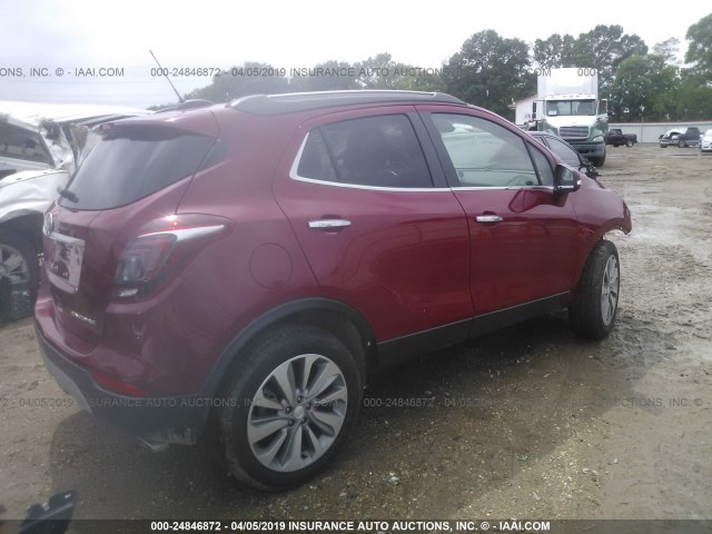 KL4CJASBXKB773302 - 2019 BUICK ENCORE PREFERRED RED photo 4