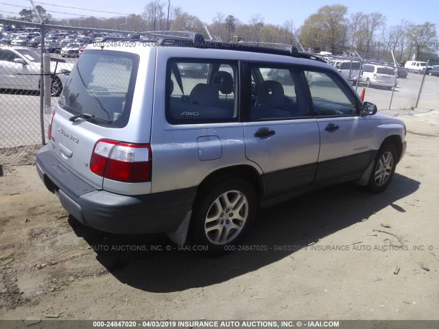 JF1SF63562H700729 - 2002 SUBARU FORESTER L SILVER photo 4