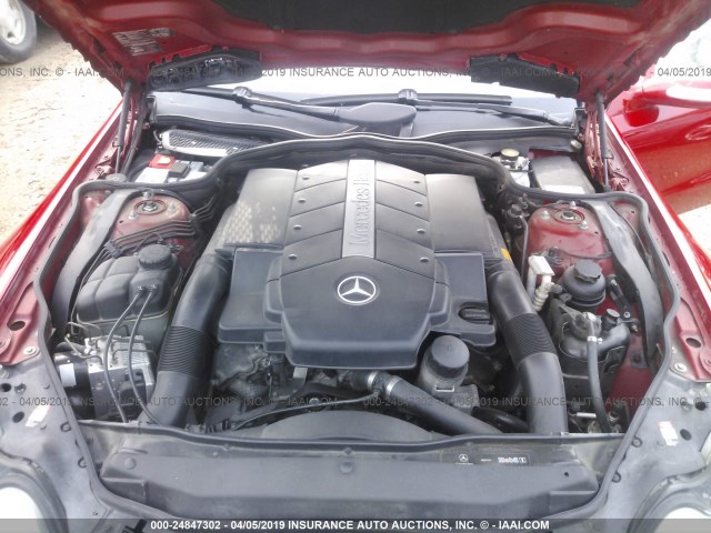 WDBSK75F84F065222 - 2004 MERCEDES-BENZ SL 500 RED photo 10