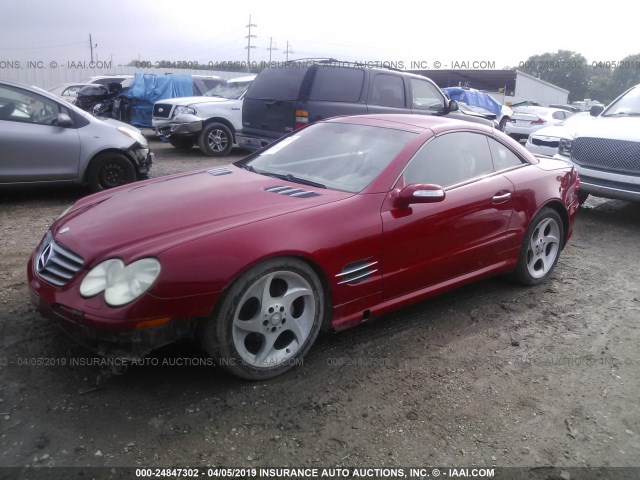 WDBSK75F84F065222 - 2004 MERCEDES-BENZ SL 500 RED photo 2