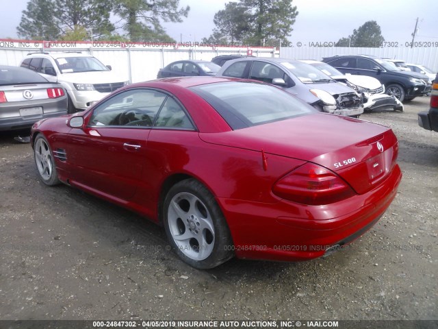 WDBSK75F84F065222 - 2004 MERCEDES-BENZ SL 500 RED photo 3