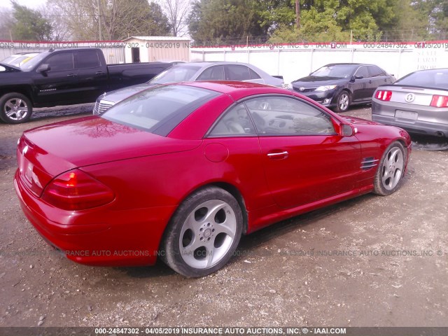 WDBSK75F84F065222 - 2004 MERCEDES-BENZ SL 500 RED photo 4