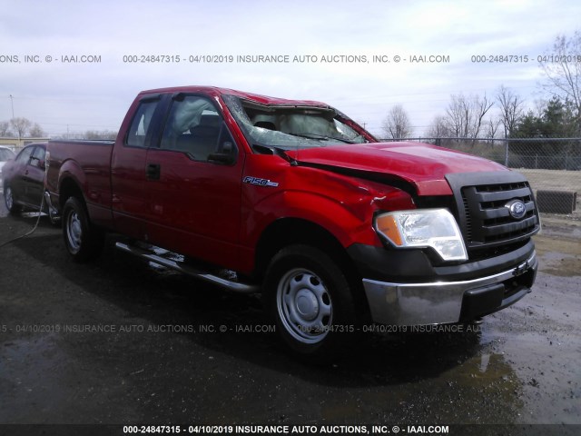 1FTEX1EW1AFB34907 - 2010 FORD F150 SUPER CAB RED photo 1