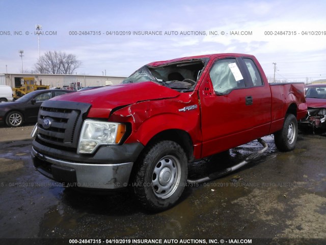 1FTEX1EW1AFB34907 - 2010 FORD F150 SUPER CAB RED photo 2