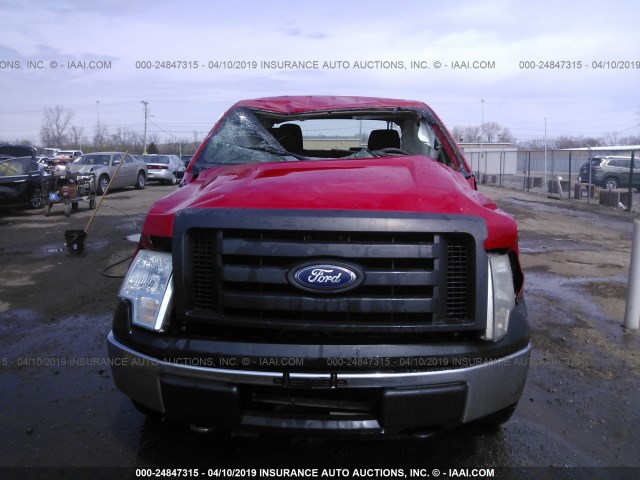 1FTEX1EW1AFB34907 - 2010 FORD F150 SUPER CAB RED photo 6