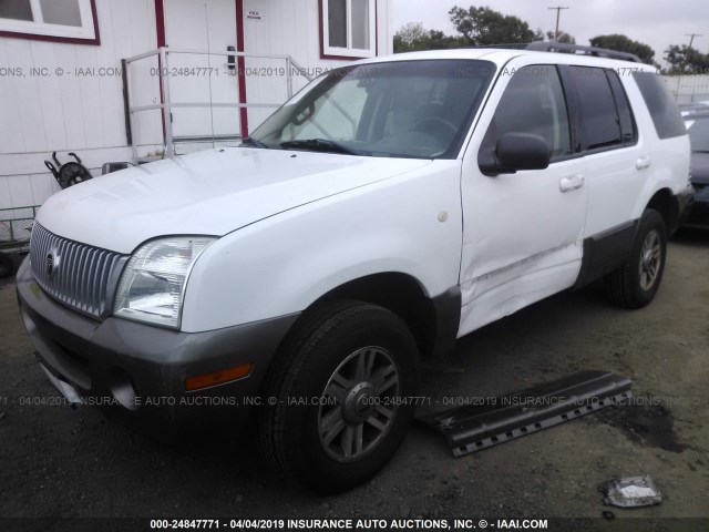 4M2ZU66K24UJ02755 - 2004 MERCURY MOUNTAINEER  WHITE photo 2