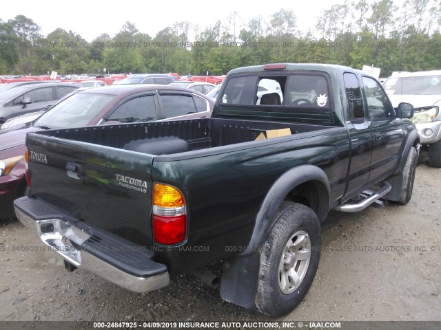 5TESN92N12Z108816 - 2002 TOYOTA TACOMA XTRACAB PRERUNNER GREEN photo 4