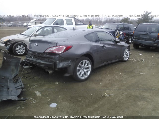 KMHHU6KJ7DU100333 - 2013 HYUNDAI GENESIS COUPE 3.8L GRAY photo 4