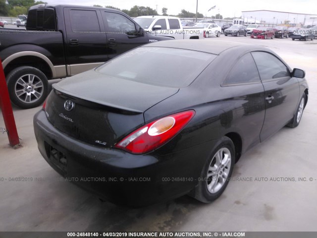 4T1CE38P94U823151 - 2004 TOYOTA CAMRY SOLARA SE/SLE BLACK photo 4