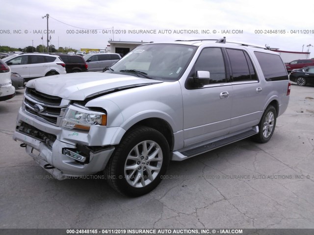 1FMJK2AT1HEA74704 - 2017 FORD EXPEDITION EL LIMITED SILVER photo 2