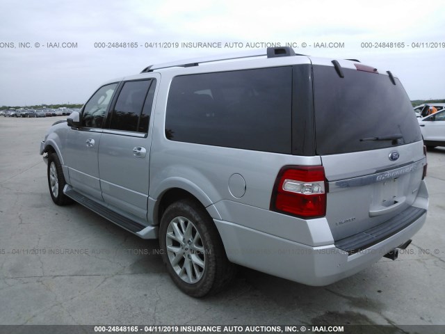 1FMJK2AT1HEA74704 - 2017 FORD EXPEDITION EL LIMITED SILVER photo 3