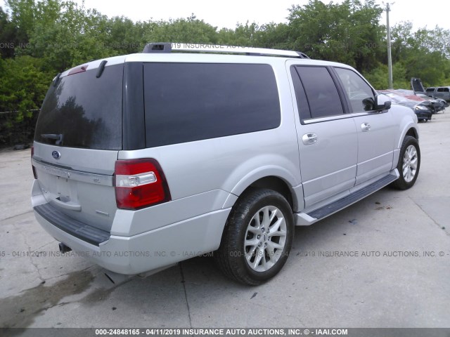 1FMJK2AT1HEA74704 - 2017 FORD EXPEDITION EL LIMITED SILVER photo 4