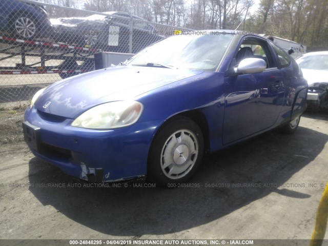 JHMZE13501T001413 - 2001 HONDA INSIGHT BLUE photo 2