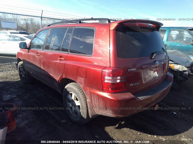 JTEHF21A620090452 - 2002 TOYOTA HIGHLANDER LIMITED RED photo 3