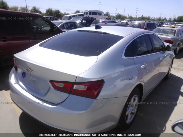 1G1ZB5ST2HF145158 - 2017 CHEVROLET MALIBU LS SILVER photo 4