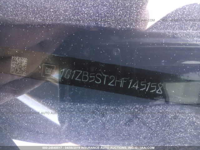 1G1ZB5ST2HF145158 - 2017 CHEVROLET MALIBU LS SILVER photo 9