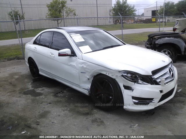 WDDGF4HB9CA631313 - 2012 MERCEDES-BENZ C 250 WHITE photo 1