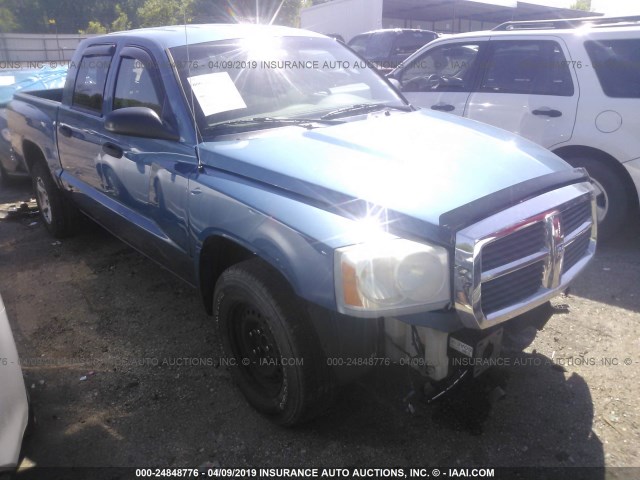 1D7HE48NX6S703054 - 2006 DODGE DAKOTA QUAD SLT BLUE photo 1